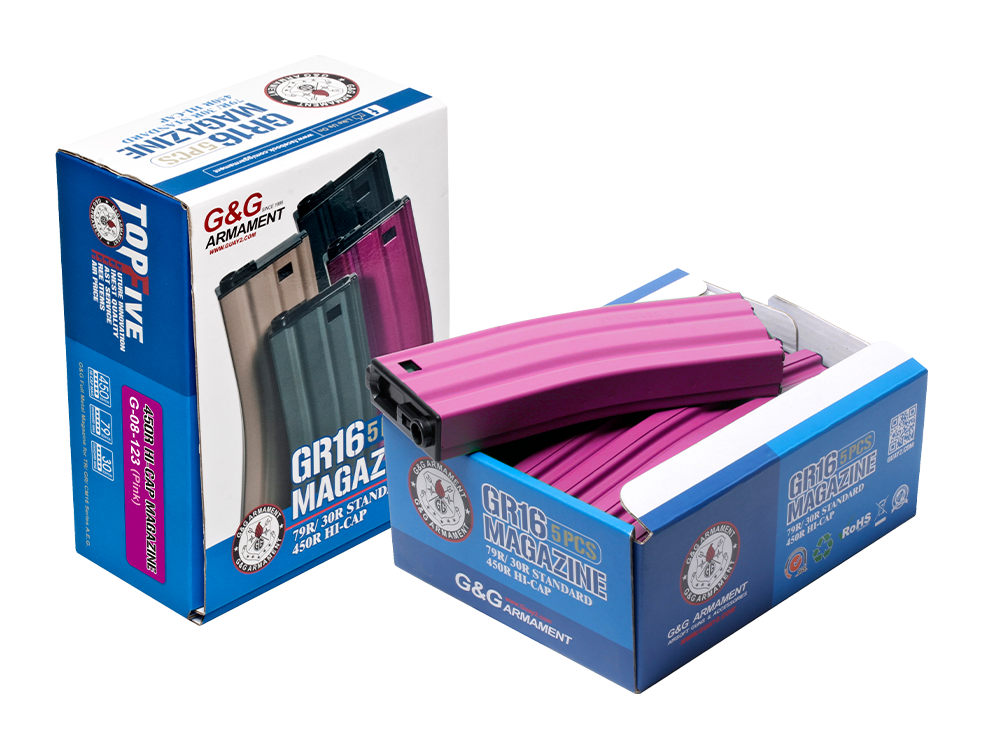 450R Standard Magazine for GR16 (Pink) 5pcs/pack