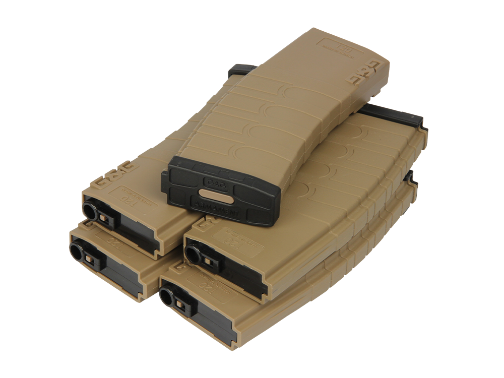 120R Mid-Cap Magazine for GR16 (Desert Tan/Black) 5pcs/pack