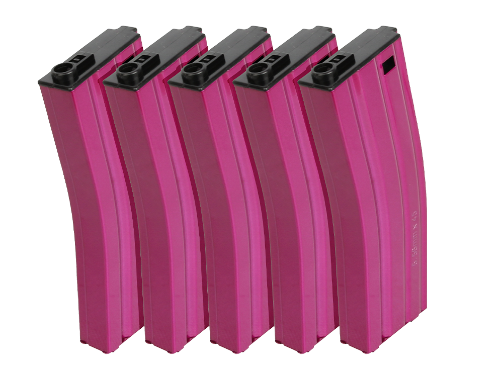 125R Metal Mid-cap Magazine for GR16 (Pink) 5pcs/pack