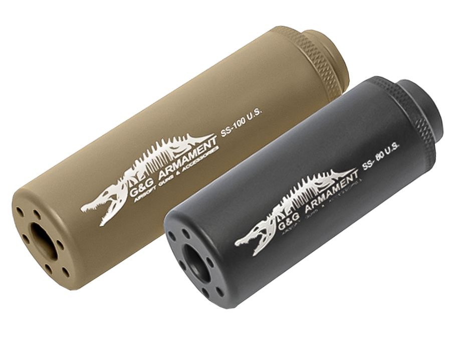 SS-100 Mock Suppressor-Black (14mm CCW) [ CROCODILE ]