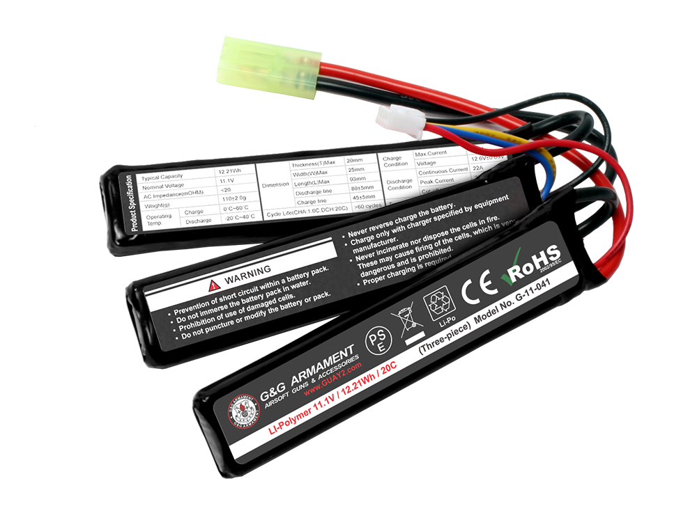 G-Power LI-PO 11.1V 1100 mAh (Three-piece)