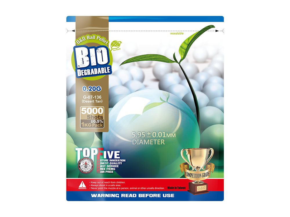 Bio BB 0.2g 1kg/Paquete - Papel de Aluminio (Desert Tan)