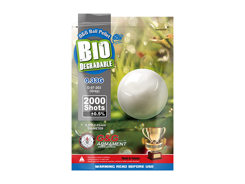 Bio BB 0.33g 2000R - Aluminum Foil (Gray)