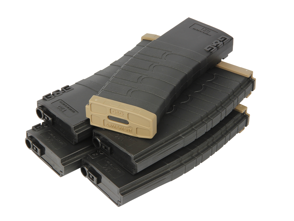 120R Mid-Cap Magazine for GR16 (Black/Desert Tan) 5pcs/pack